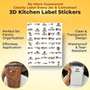 3D Kitchen Label Stickers 1 Set ( 80 Stickers)