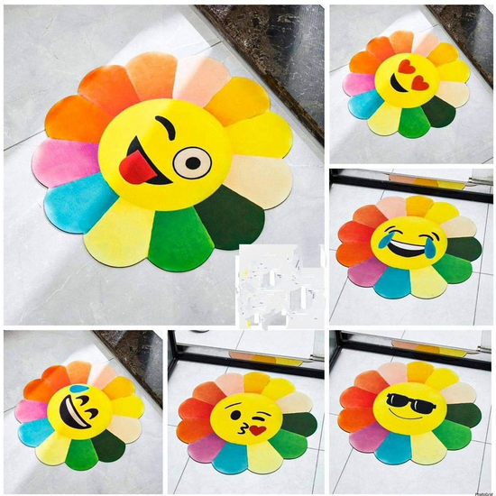 Sunflower Emoji Rainbow Mat