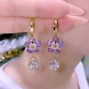 Amethyst Flower Earrings