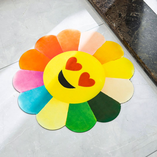 Sunflower Emoji Rainbow Mat