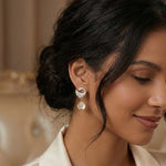 Korean Pearl style Peacock and white Earring
