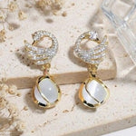 Korean Pearl style Peacock and white Earring