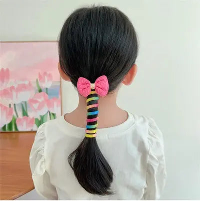 Colourful Telephone Wire Hair Bands for Kids ( Pack of 4 )