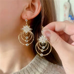 Italian Style Crystal Lotus Flower Earrings