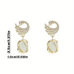 Korean Pearl style Peacock and white Earring