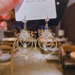 Italian Style Crystal Lotus Flower Earrings