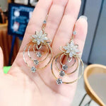 Italian Style Crystal Lotus Flower Earrings