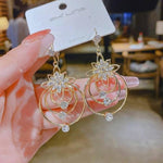 Italian Style Crystal Lotus Flower Earrings