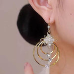 Italian Style Crystal Lotus Flower Earrings
